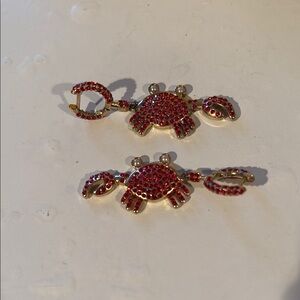 Red and Gold Crab Earrings